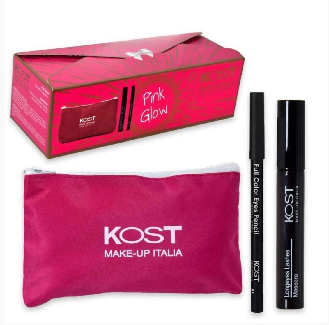 Set Kost Pink Glow pochette + mascara + matita occhi