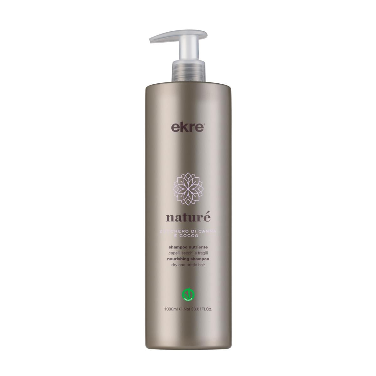 Ekre Naturé Shampoo Cocco e Zucchero 1000ml Nutriente "Vegan Ok"