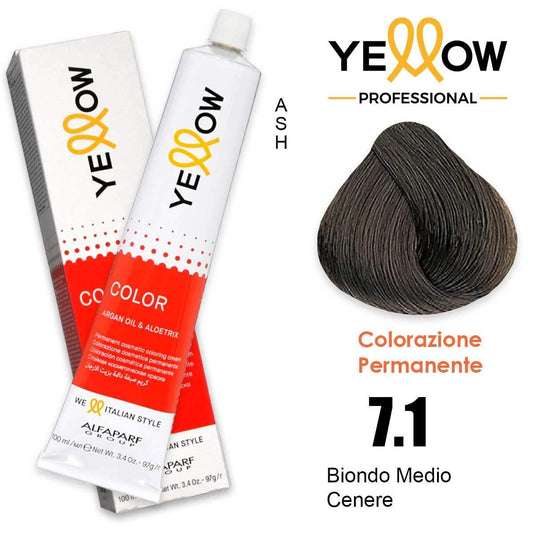Alfaparf Yellow Color 7.1 Biondo Medio Cenere 100ml.