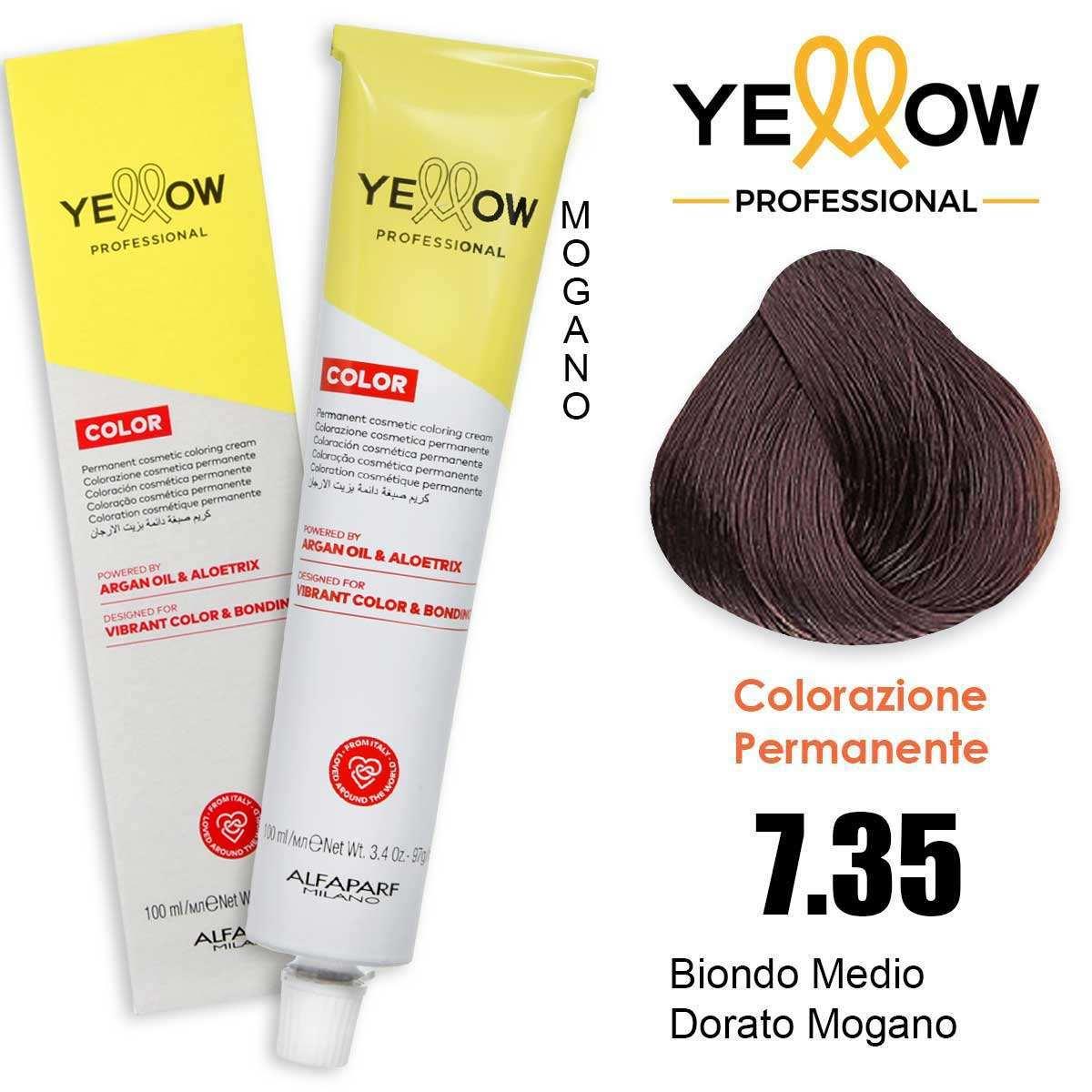 Alfaparf Yellow Color 7.35 Biondo Medio Dorato Mogano 100ml