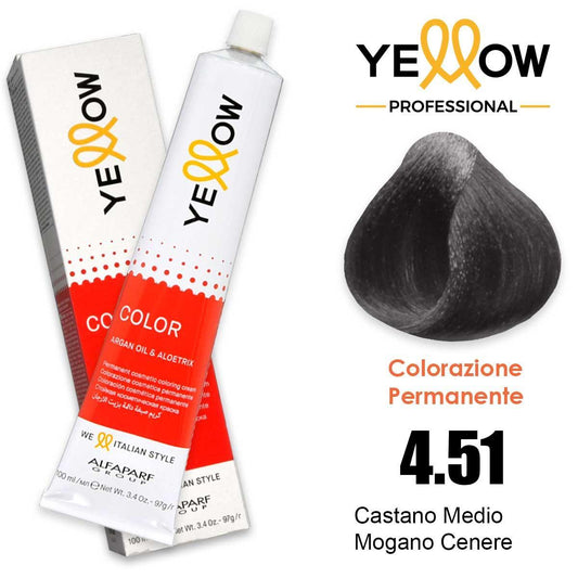 Alfaparf Yellow Color 4.51 Castano Medio Mogano Cenere 100ml