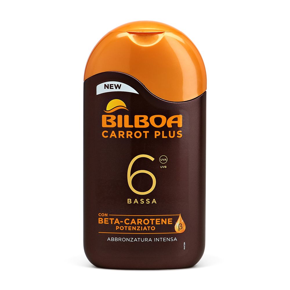 Bilboa Carrot Plus 6spf Beta-Carotene Potenziato Latte Solare Protezione 200ml.