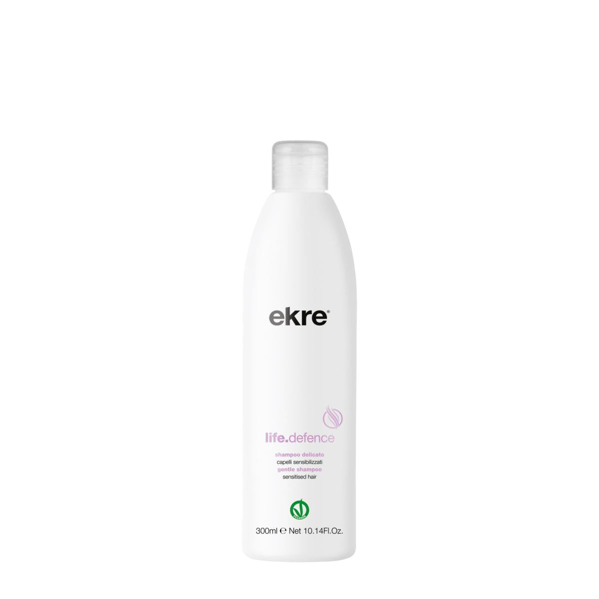 Ekre Life Defence No Sles Shampoo 300ml "Vegan Ok" Delicato Capelli Sensibili