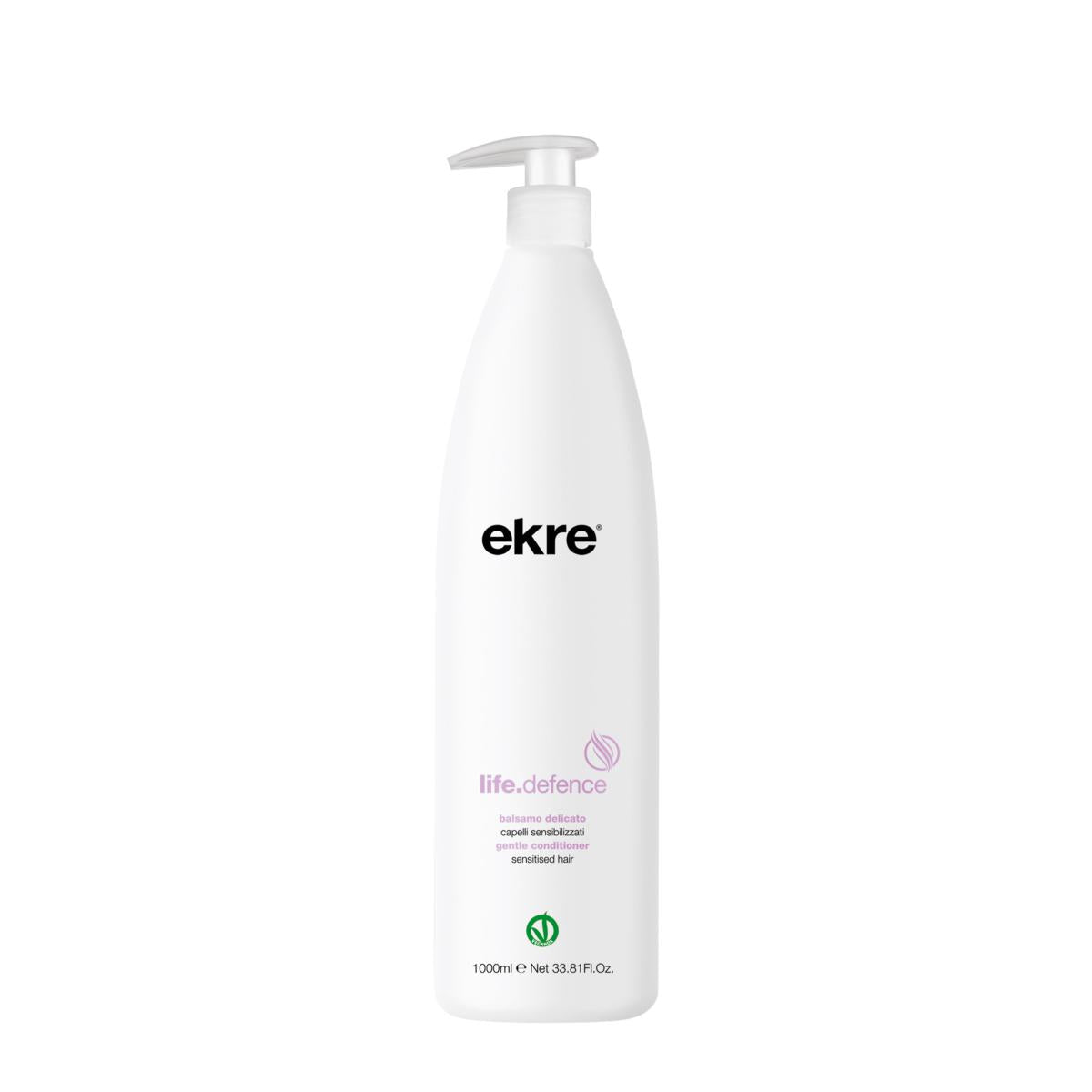 Ekre Life Defence No Sles Balsamo 1000ml "Vegan Ok" Delicato Capelli Sensibili