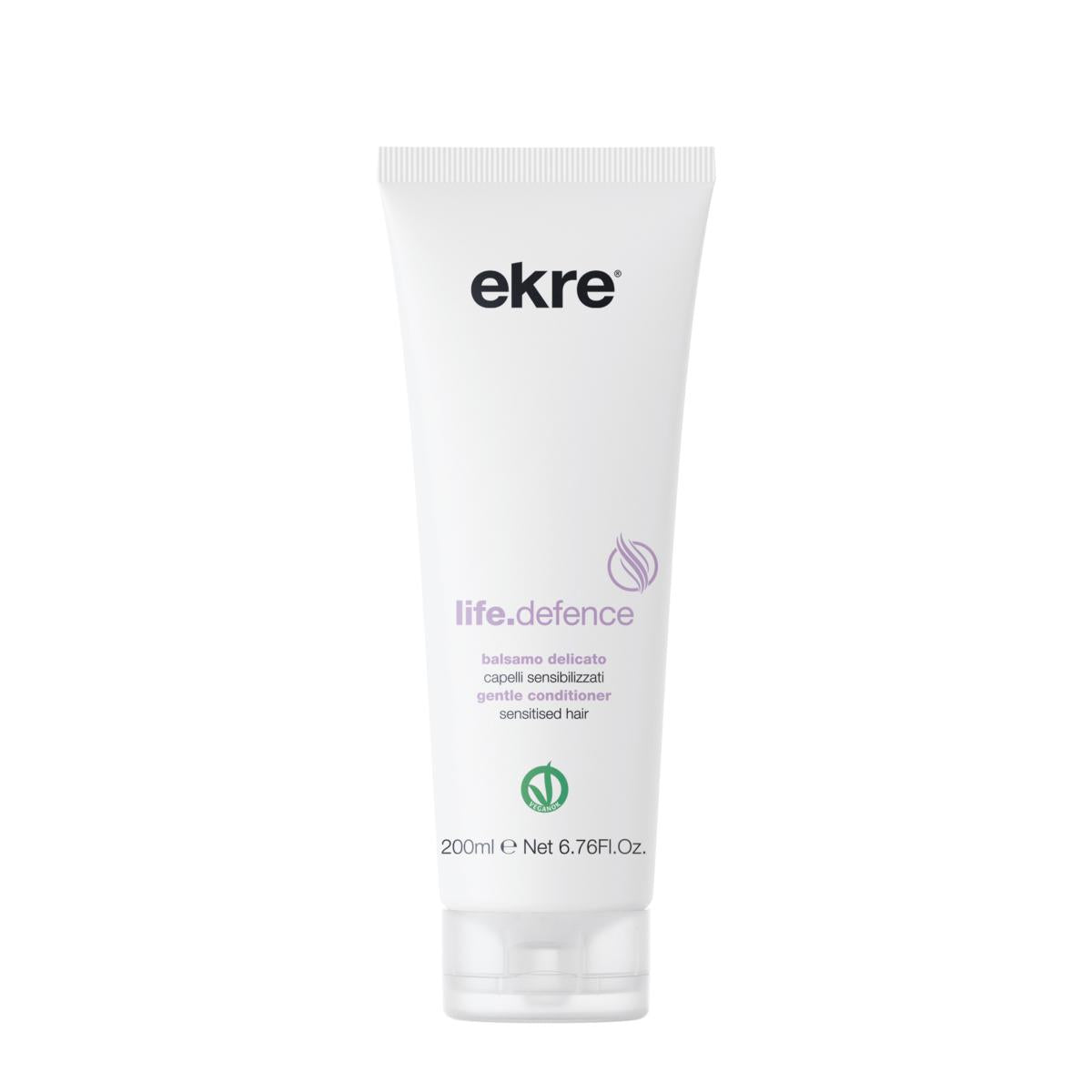Ekre Life Defence No Sles Balsamo 200ml "Vegan Ok" Delicato Capelli Sensibili