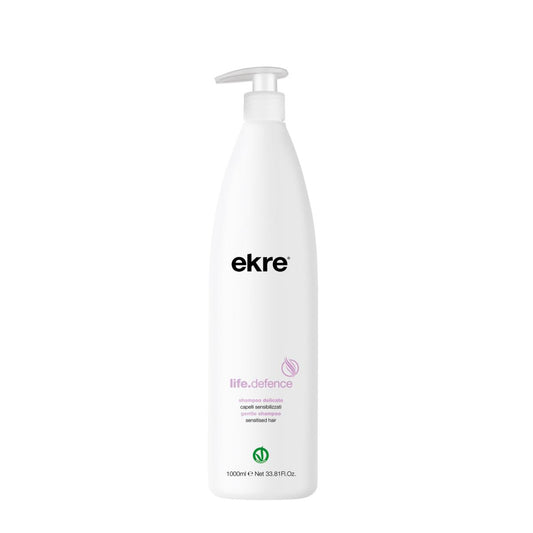 Ekre Life Defence No Sles Shampoo 1000ml "Vegan Ok" Delicato Capelli Sensibili